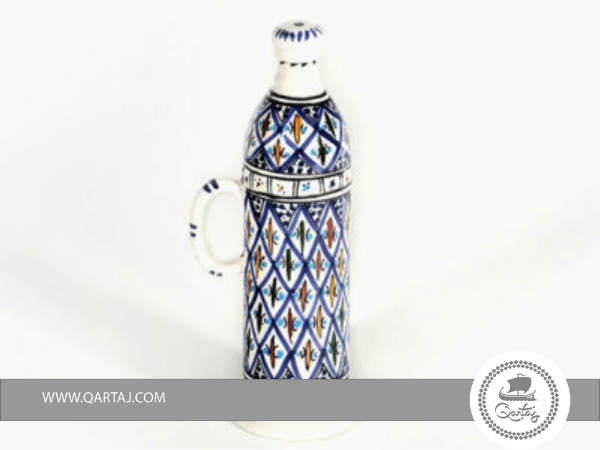 1L Oil Bottle, Handmade Decorated Ceramic
