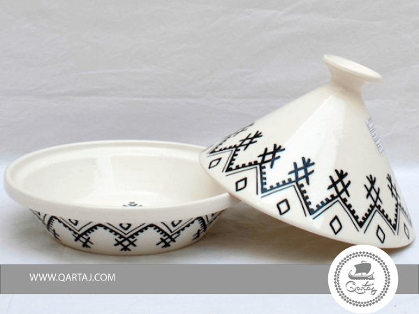 Simple and Modern Tajine Plate, pottery made in Tunisia 