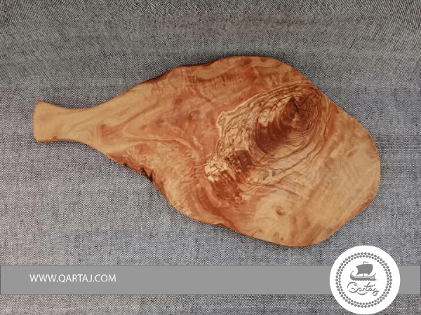 olive wood irregular natural shape cutting cheese board handle 