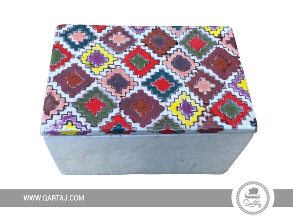 Colorful handmade ceramic box