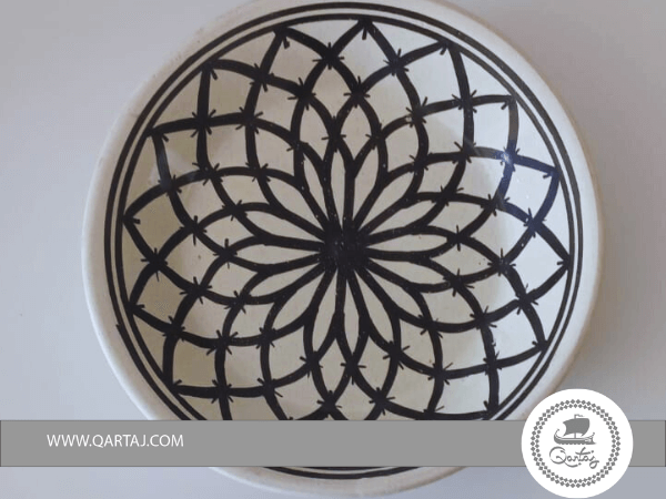 Black and White Plate Decoration Nabeul Ceramics Handmade