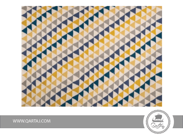 blue-yellow-grey-Triangular-Carpet-Tunisian-Handmade
