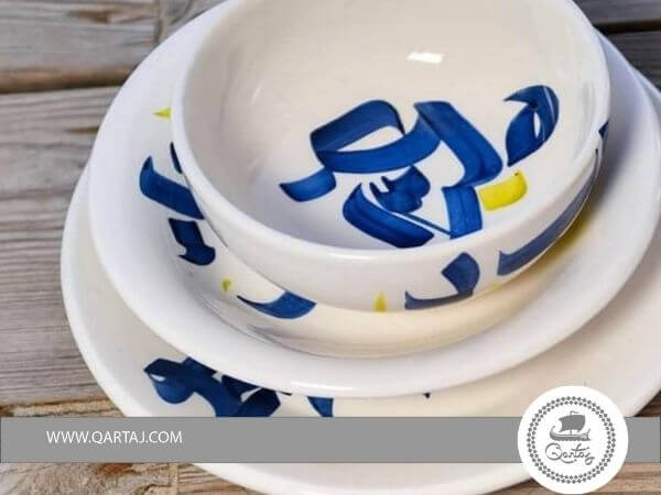 Dinnerware Sets Round Serving Deep Plates, Bowls,  ceramic jasmine E mixed blue