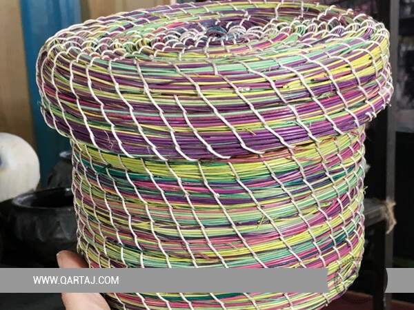 Colorful Halfah Grass Basket, Fair Trade

