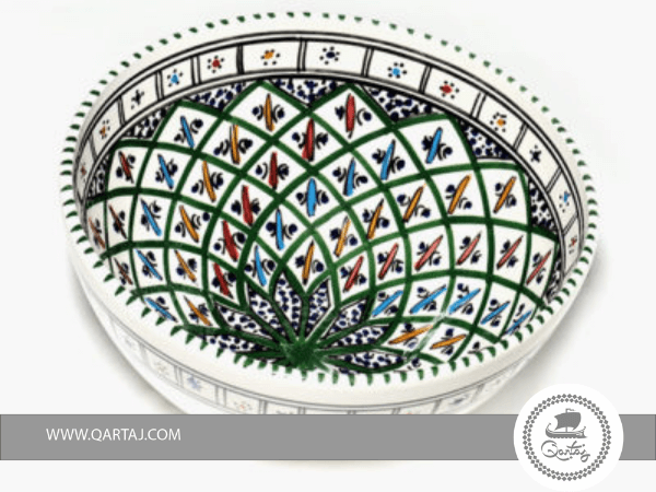 Decorated Ceramic Deep Salad Profond, Handmade ceramics
