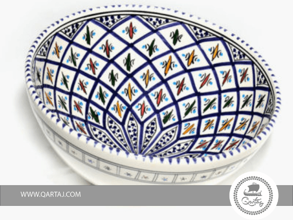 Decorated Deep Salad Bowl, Handmade ceramics
