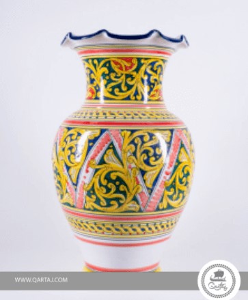 Decorated Handmade Vase, Pottery Clay