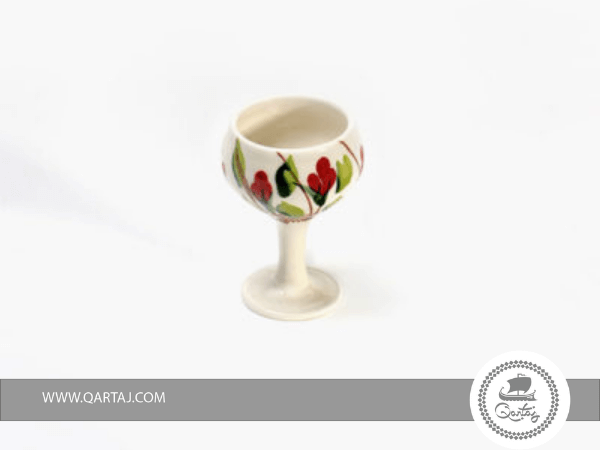 Floral Ceramic Champagne Glass, Handmade ceramics


