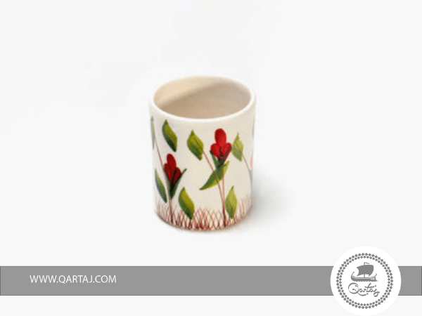 Floral Ceramic Cup, Handmade ceramics
