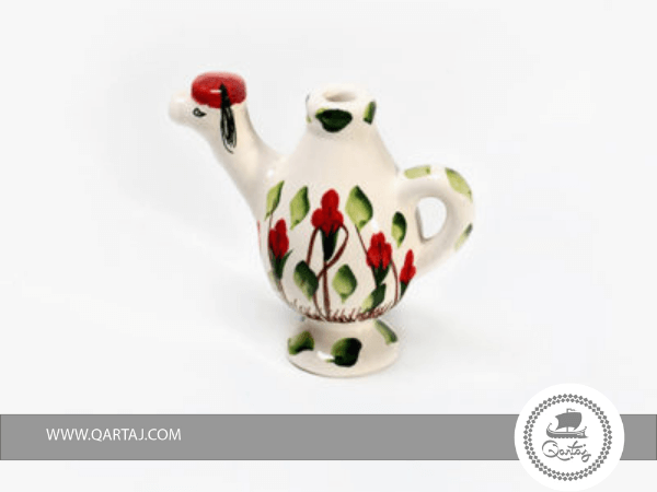 Floral Ceramic Oil Box / Camel, Handmade ceramics
