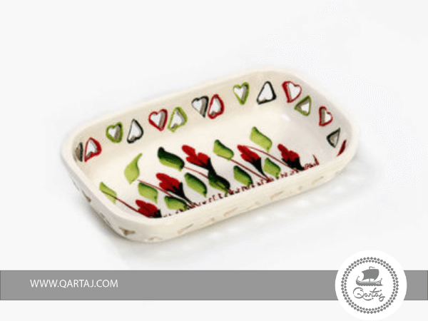 Floral Ceramic Rectangular Dish Plate
