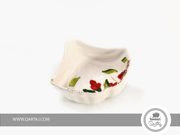 Floral Ceramic Seashell Bowl, Handmade ceramics
