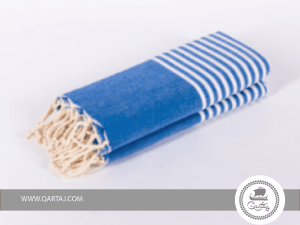  Handmade Fouta Arthur, Blue Fouta with stripes