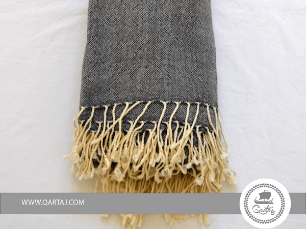 Fouta tweed with golden stripes