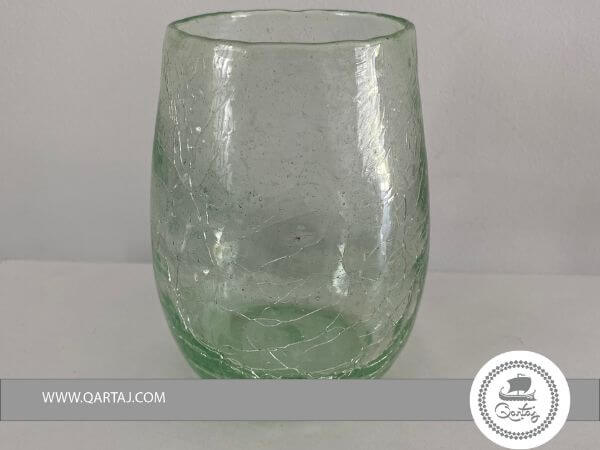 GREEN-blown-glass-candle-holder