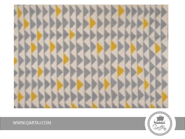 grey-and-yellow-Triangle-Lines-Rug-Tunisia-Handmade