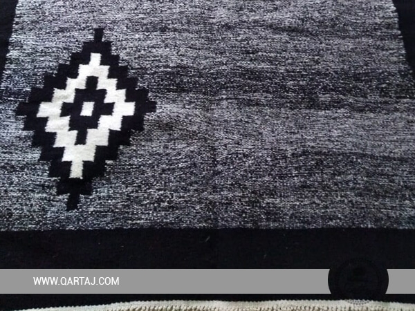 Black & Grey Carpet , Handmade In Tunisia, Handmade Tunisian Rug
