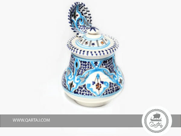 Handmade Ceramic Jar With Spoons
