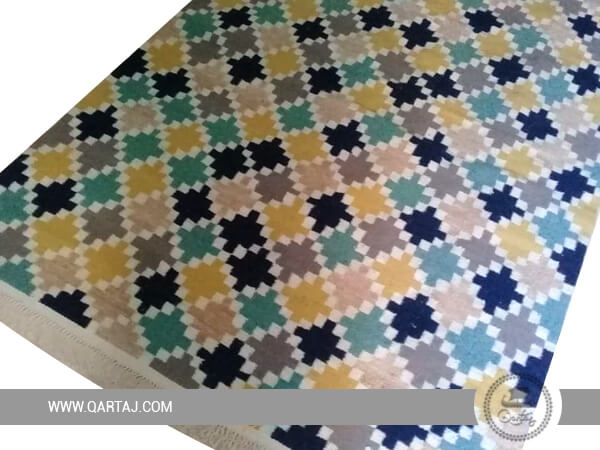 Colorful Geometric Rug, Tunisian Carpet, Handmade Tunisian Rug
