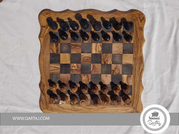 Handmade Naturel Olive Wood Chessboard