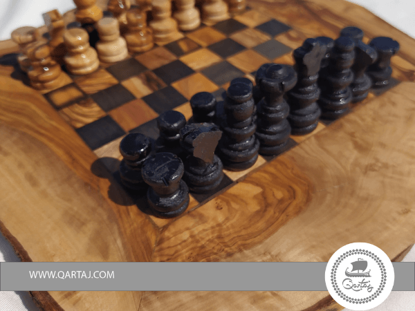 Handmade Olive Wood Rustic Chess Board