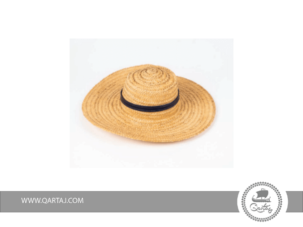 Handmade-palm-fiber-hat-with-black-adornment