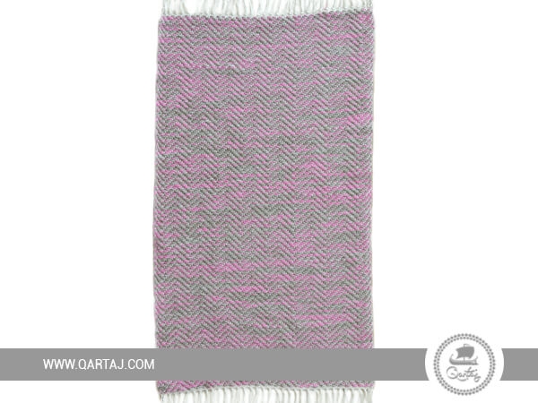 Pink And Grey Rug Made By Kerkenniens.
Handmade Tunisian Rug