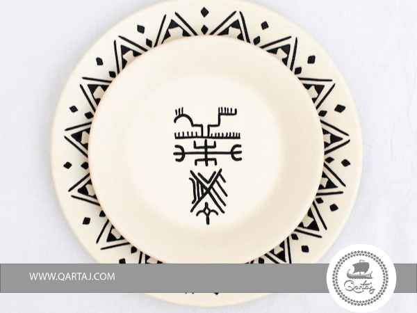 Handmade Plate With Barber Patterns, Ceramics
