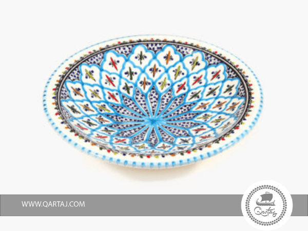 Handmade Tepsi Plate, Blue Ceramic
