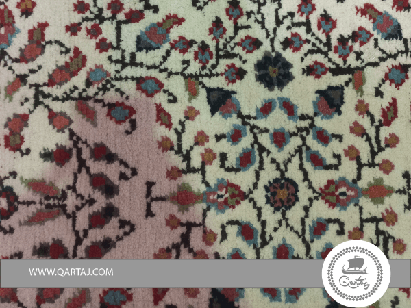Handmade Traditional Multi Color Floral Carpet, Tunisian
