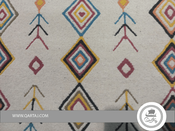 Handmade Tunisian Carpet, Multi Color Rug
