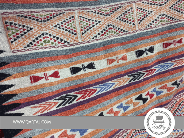 Handmade Tunisian, Colorful Berber Kilim
