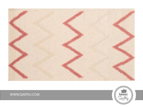 Handmade-White-Kilim-With-Pink-Lines
