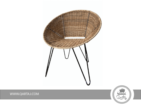Handwoven oval Rattan Hoop Chair