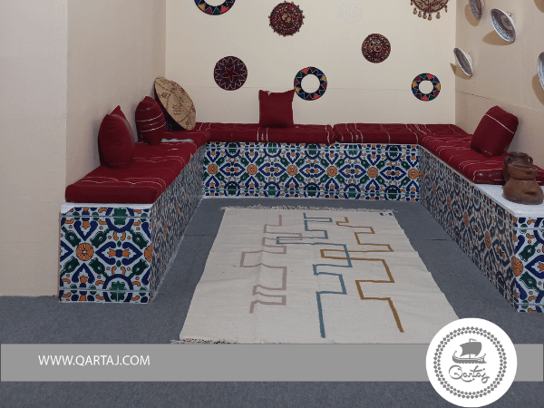 Kilim With Lines, Tunisian Handmade Rug
