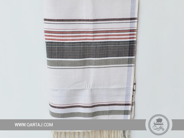Linen And Cotton Kerkenatiss Fouta, Handmade With Colorful Stripes.
