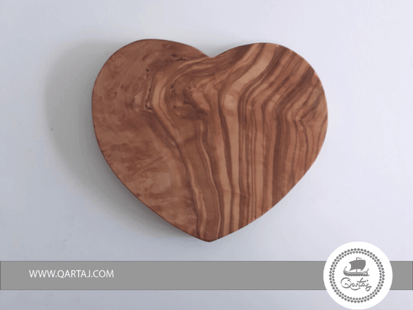 Olive Wood Medium Heart Shaped Serving Or Decor Plate Gift
