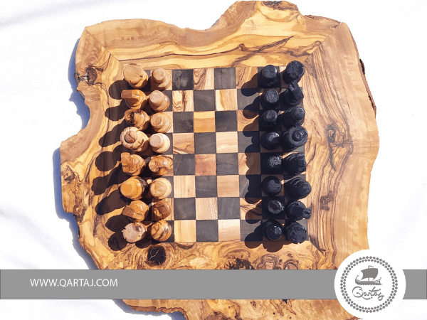 Olive Wood Rustic Chess Board 