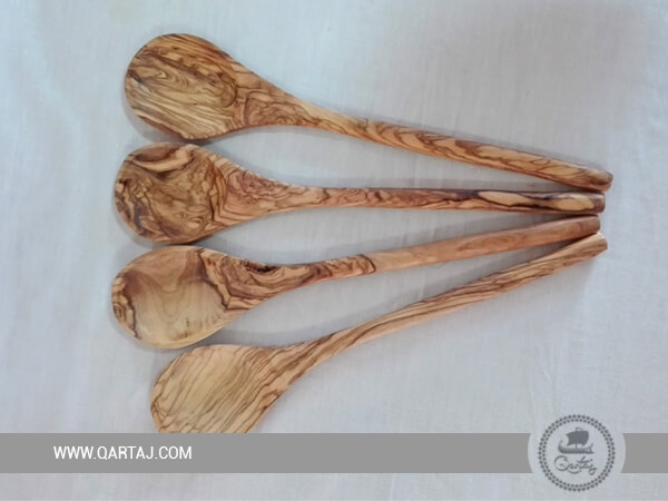 Olive Wood Small Spoons Set Of Four 15 Cm / 5.9 "
