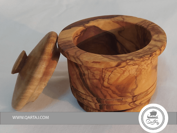 Olive wood Spice Keeper With A Lid.
