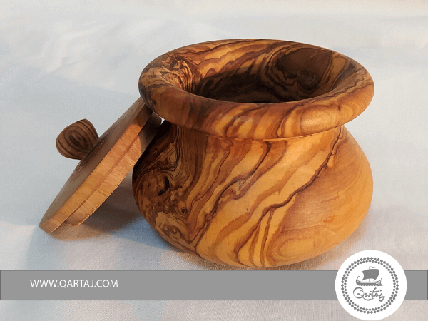Olive Wood Spice Keeper With A Lid
