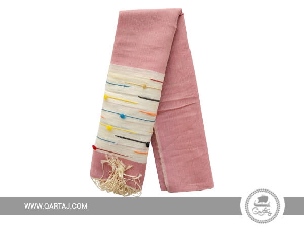 Pink Handwoven Scarf From Tunisia
