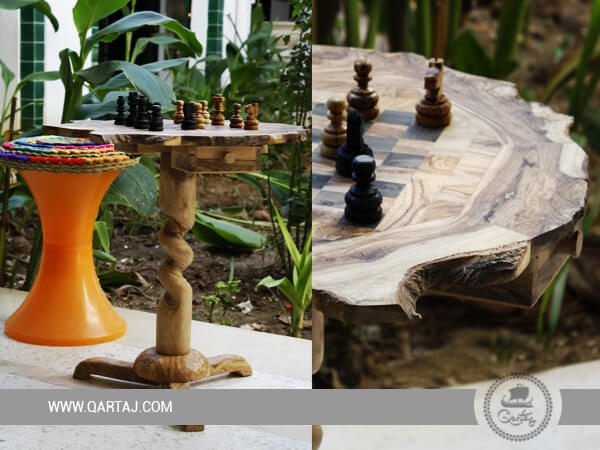 Qartaj-handmade-naturel-olive-wood-chessboard-table