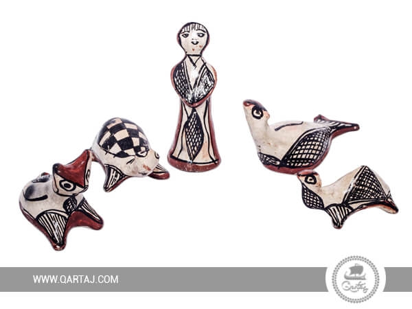 qartaj-pottery-group-dull-fish-turtle-cat-camel-sejnan-handicrafts