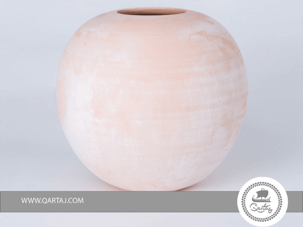 Terracotta Round Vase, Tunisian Ghozzi Pottery, wood fired handmade 
