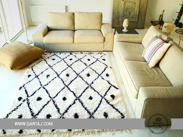 qartaj-white-black-area-rug-floor-rugs-carpet-home -decor-minimalist-rug-black-&-white-rug
