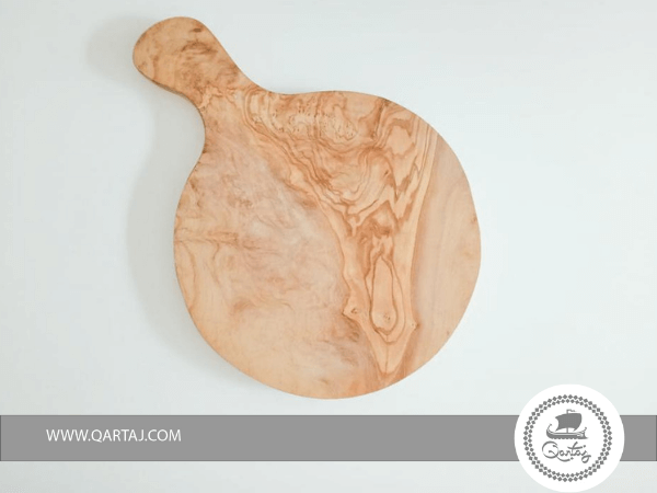 qartaj olive wood round board with handle