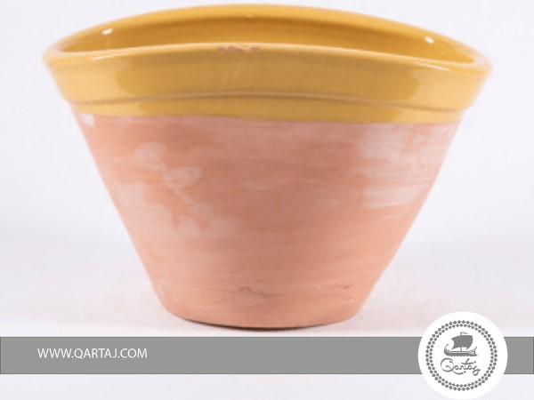 "Salha" Half Glazed Oval Koffa Bag Planter Pot