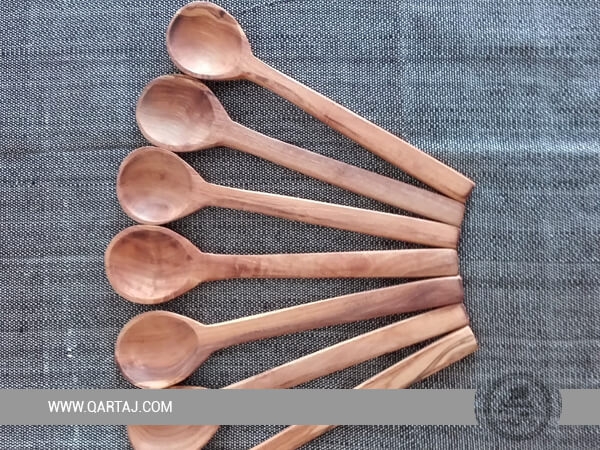olive wood round cooking eating serving spoon olive wood made in tunisia fair trade wood utensils gifts