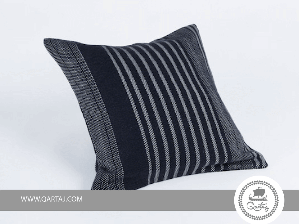 Black with White Stripes Square Pillows covers 